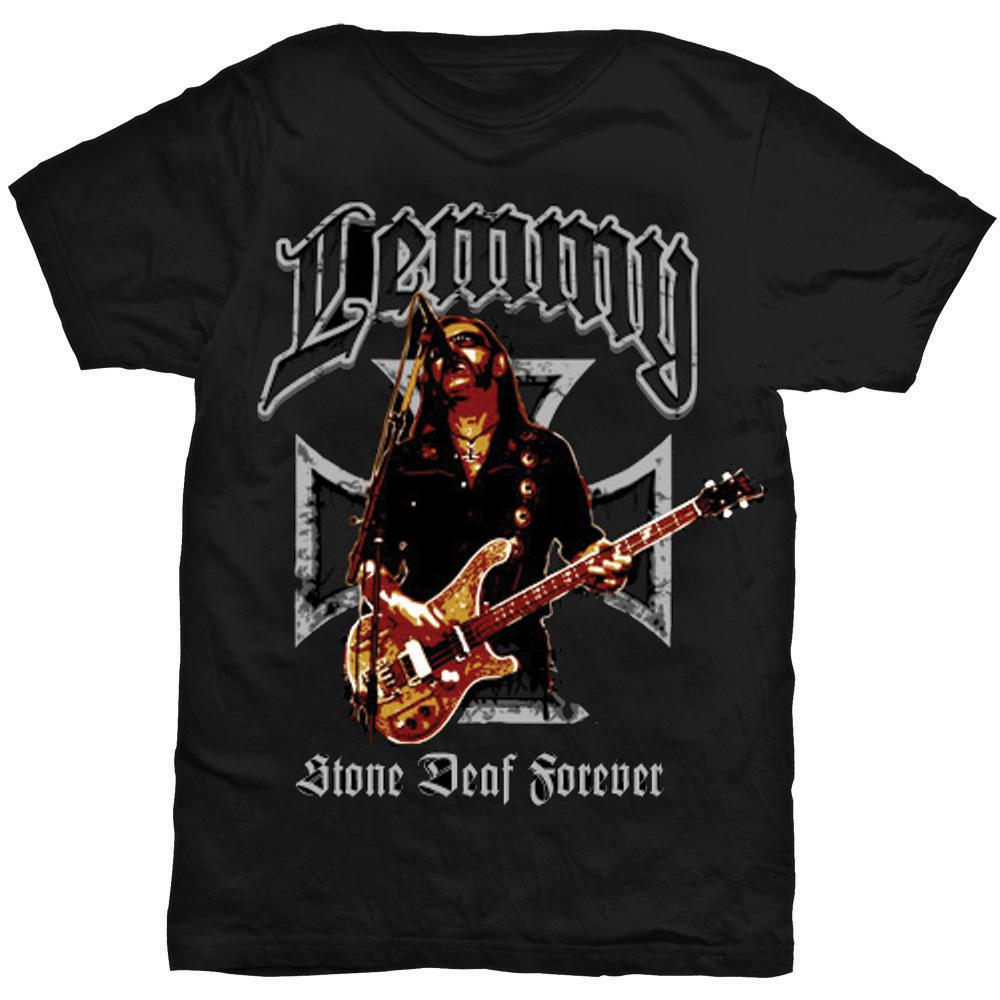 Lemmy Kilmister - Iron Cross Stone Deaf Forever Heren Tshirt - Zwart